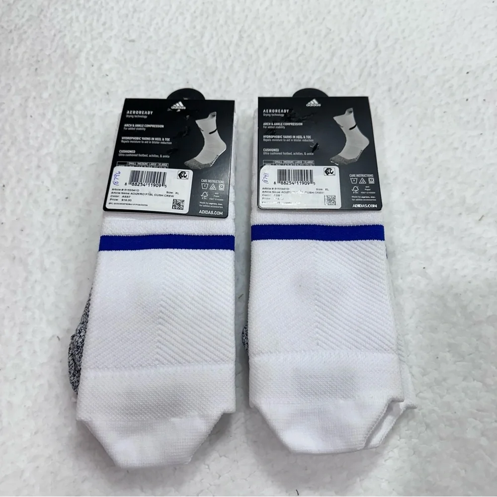 White Adidas Adizero Socks XL